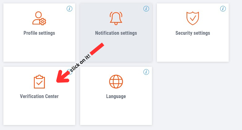 click on verification center
